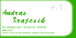 andras krajcsik business card